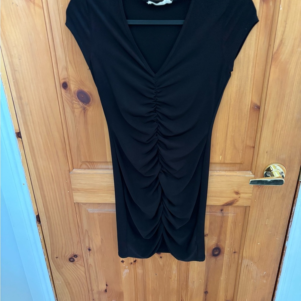 Elegant Black Ruched Dress